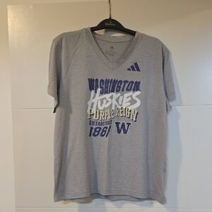 Adidas Sage/ Gray and Purple Washington Huskies Tee